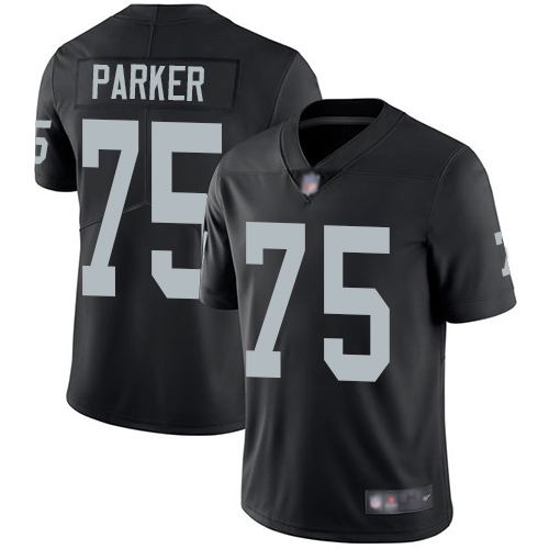 Men Oakland Raiders Limited Black Brandon Parker Home Jersey NFL Football #75 Vapor Untouchable Jersey